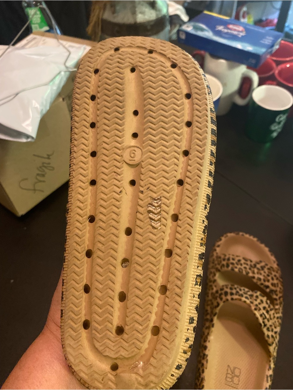 NOBO Kids Leopard Print Double-Strap Slide Sandals - Tan/Black - Picture 6 of 6